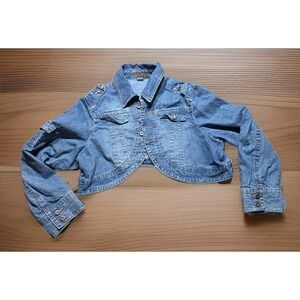 Miss Lili Cropped Jacket Womens 3X Button Denim Flap Pockets Y2K 90's